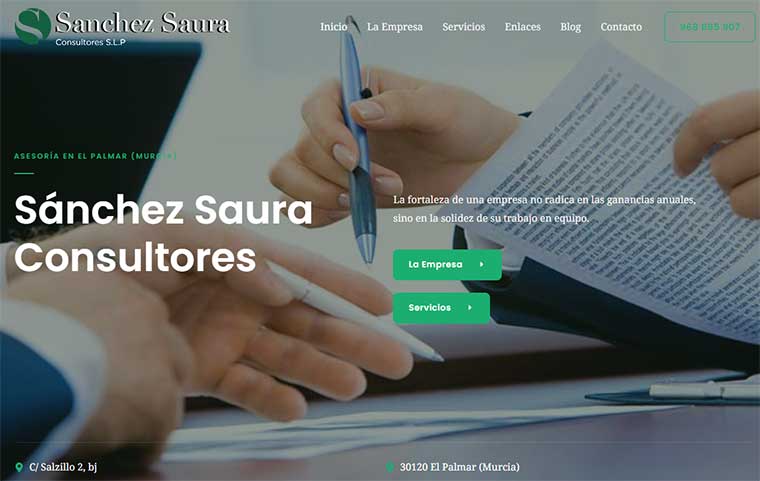 nuevo sitio web de Sánchez Saura Consultores